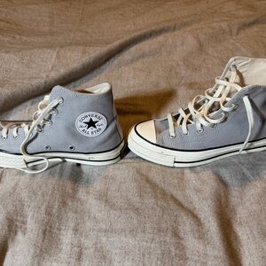 Converse All Star High Top Sneakers - Light Gray & White